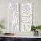 32" x 12" White Wood Geometric Wall Art Set with Black Accents